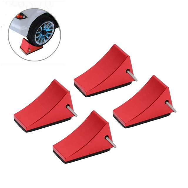 Cale de Roue de Voiture Modèle RC, Alliage d'Aluminium Cale de Roue de Voiture Modèle RC Résistant à l'Usure pour Voiture Télécommandée Universelle Rouge