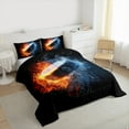 thumbnail image 3 of Manfei 3D Hockey Bedding Comforter Set 2pcs for Teen Boys, Ice and Fire Twin Comforter Sets, Sports Themed Bedding Set, Super Cozy Room Decor, 3 of 8