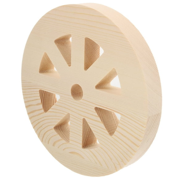 Soimiss Vintage Wood Wheel Wooden Wheel Decoration Khaki 1Pack
