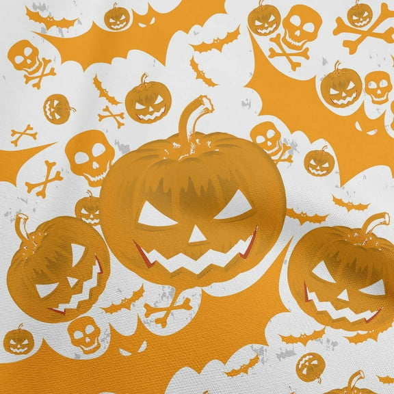 oneOone Georgette Viscose Orange Fabric Halloween Sewing Material Print Fabric By The Yard 42 Inch Wide