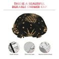 thumbnail image 5 of Kdxio Gold Glitter Pineapples Print Shower Cap for Women,Elastic and Reusable,Double Waterproof Layers Bathing Hat, 5 of 9