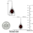 thumbnail image 3 of Dazzlingrock Collection 8X6mm Pear Garnet & Round White Diamond Halo Style Teardrop Dangling Drop Earrings for Women (0.15 ctw, Color I-J, Clarity I1-I2) in 18K White Gold, 3 of 4