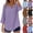18# Purple, variant on Button Down Shirts for Women 3/4 Length Sleeve Tops V Neck Blouses Business Casual Outfits Loose Fit Light Blue L