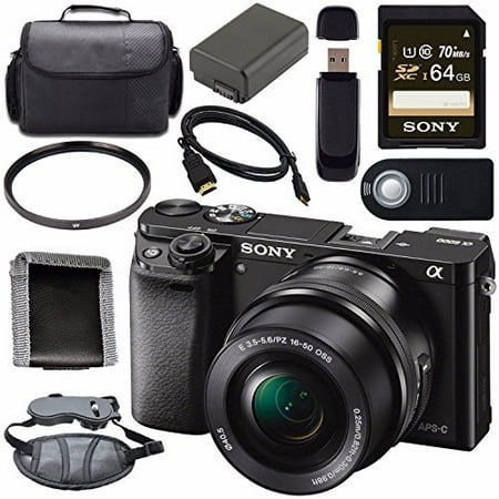 Lithium Ion Battery Memory Effect - Sony ILCE6000L/B Alpha a6000 Mirrorless Digital Camera with 16-50mm Lens (Black) + NP-FW50 Lithium Ion Battery + Sony 64GB SDXC Card + HDMI Cable + Carrying Case + Remote + Memory Card Wallet Bundle