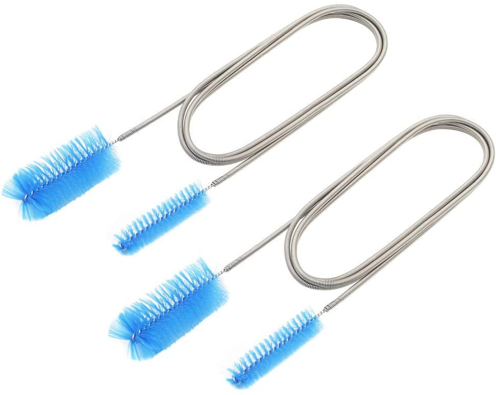 Pipe Cleaning Brush Blue 61inch Flexible Double Ended Bristles Hose Pipe Cleaner Stainless Steel Long Tube Cleaning Brush for Fish Tank or Home Kitchen Fish Tank Spring Clean Brush