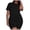 Black, variant on Women's Summer Outfits Vacation 2 Piece Plus Size Crewneck Short Sleeve Oversized Tops High Waist Loose Fit Shorts Suit Yoga Sports Clothes Dark Blue XXXXXL