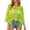 Light Green, variant on Crochet Tops for Women Summer Lightweight Hollow Out Beach Cover Up Solid Color Swimsuit Coverup 3/4 Sleeve Boho Fringe Trim Vacation Sun Shirts