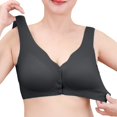 thumbnail image 3 of Jiaweic Women Bra Underwear Front Button Seamless Push Up Vest Bra - Comfort and Style in One Dark Gray,XL, 3 of 5