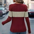 thumbnail image 5 of Elvqul Womens Tops Spring Blouses Striped V-Neck Red Long Sleeve Loose Fit Trendy Shirts for Juniors Pullover, 5 of 7