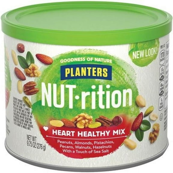 Kraft Foods Planters Heart Healthy Mix- Assorted Nuts- 9.75oz.- Green