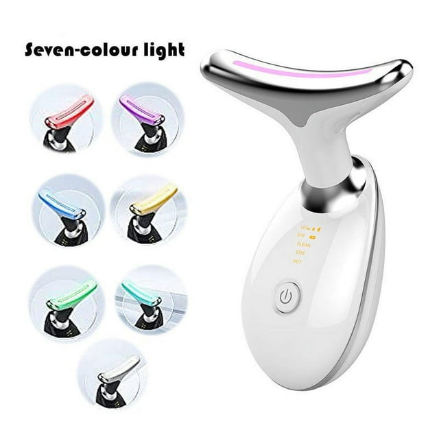 Red Light Therapy for Face 7 Color LED Face Skin Rejuvenation for Face & Neck Beauty Device Deplux Neck Tightening Device(White).
