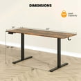thumbnail image 3 of Costway 63 x 24 Inch Sit Stand Desk Height Adjustable Electric Standing Desk Brown, 3 of 10