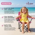 thumbnail image 2 of Emily Rose Kids Folding Chair | Pink Kids Beach Camping Chair for Girls with Safety Lock, Cup Holder & Carry Case- Toddler Chair for Tailgate, Travel, Lawn- for Indoor & Outdoor, 2 of 9