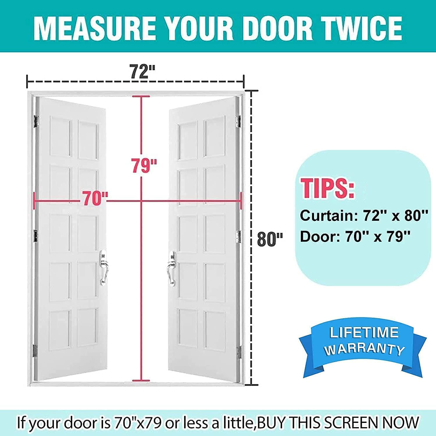 Magnetic Screen Door for 72 x 80 Inch French Door, Screen Itself