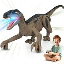 Track Seven Dinosaur Toys for Kids 3-5, 5-7, 8-12, 2.4GHz Remote Control Dinosaur with Walking, Realistic Sounds, Demo Mode, Rechargeable Jurassic Toys for Birthdays, Parties, Children’s Day, Brown