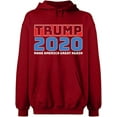 thumbnail image 2 of OXI Hoodie Sweatshirt - Trump 2020, Basic Casual Hoodie for Men's and Women Fleece Hoodie Long Sleeve - Antiquee Cherry Large, 2 of 3