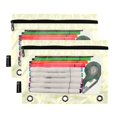 thumbnail image 2 of Dailycode 2 Pack Pencil Pouch for 3 Ring Binder Smooth Zipper Folders with Pockets Clear Window Pencil Case, Cream Yellow Polka Dot, 2 of 6