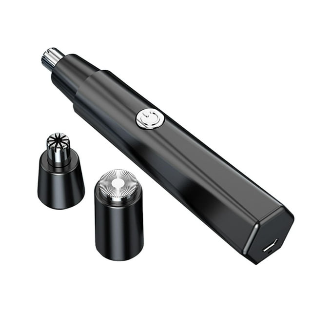 Recortador de vello nasal eléctrico con cabezal lavable, afeitadora personal portátil Negro