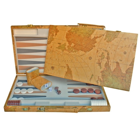 18 Inch Go Game - WE Games Map Design Backgammon Set - 18 in.