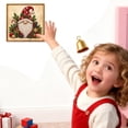 thumbnail image 5 of Festive Beaded Christmas Gnome Tabletop Decor, Embellished Pearl Art with Red Hat & White Beard, Golden Framed Holiday Ornament for Mantel Shelf Display, 5 of 10