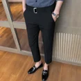 thumbnail image 4 of Pantalones de traje holgados de negocios de corte entallado para hombre de Fluid Social Tailoring, pantalones drapeados con 9 cortes grises y trenzados para hombre, pantalones de lujo económicos, 4 of 5