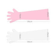 SPRING PARK 50Pcs Pet Veterinary Examination Farm Vet Disposable Film Soft PE Long Arm Glove