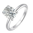 thumbnail image 5 of Oryn Jewelry Round Cut 1.9 Ct Moissanite Ring - Solitaire with Accents - 14K White Gold Plated Engagement Ring for Teen Girls - Leafy Gift Band, 5 of 5