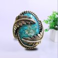 thumbnail image 6 of Opvise Vintage Leaves Cover Artificial Turquoise Ring Wedding Party Engagement Jewelry, 6 of 6