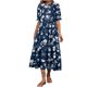 thumbnail image 2 of Puntoco Nuevo Vestido Floral De Margaritas Con Cuello Redondo Y Manga Corta De Verano Para Mujer, Azul L,Regalos Para Mujer Joven, 2 of 6