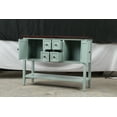 thumbnail image 3 of Retro Console Table, Entryway Side Table Furniture with 4 Drawers, 2 Cabinets and Bottom Shelve, Farmhouse Narrow Console Table, Sofa Side Accent Table for Hallway Living Room Home Decor, B544, 3 of 9