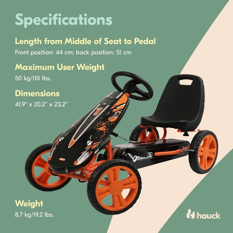 Little Planet アルミ製ペダル　スーパーキッズ Hauck Kids Ride Speedster Steel Pedal Go-Kart with 3-Way
