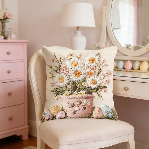 Funda de almohada de punto de pelo corto | Suave y acogedora, cuadrada y decorativa para sofá cama | Tela de pelusa de 45 x 45 cm, ideal para decoración del hogar