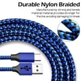 thumbnail image 2 of 5 Pack 3FT 6FT 10FT Type C Charger Cord USB C Cable Nylon Braided 3A Fast Charging Cable for Samsung Galaxy S23 S22 S21 S20 S10 S9 S8, LG, Moto-Blue, 2 of 6