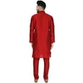 thumbnail image 2 of SKAVIJ Ensemble de Pyjama Kurta pour les Hommes de la Partie Ethnique Indienne Porter Robe Red L, 2 of 6