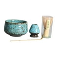 thumbnail image 1 of Juego de Matcha japonés cuenco tradicional Soporte de cerámica kit hecho a mano 4 piezas Azul Yotijar, 1 of 10