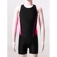 thumbnail image 5 of Zaldita Girls Boyleg Swimsuit Sleeveless Open Back Bathing Suit Quick Drying Wetsuit Summer Sunsuit Rose Red&Black 12, 5 of 7