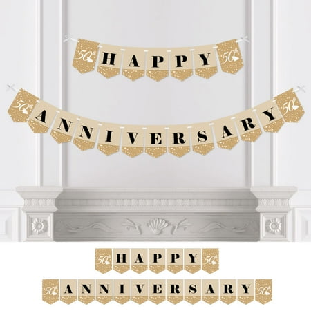 Anniversary Banner - 50th Anniversary - Party Bunting Banner - Happy Anniversary