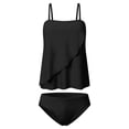 thumbnail image 4 of MKLEKYY Trajes De Baño Completo Mujer Women High Waisted Bikini Sexy Push Up Two Piece Swimsuits Vintage Swimsuit Two Piece Retro Ruched Low Waist Solid Bikini Set, 4 of 6