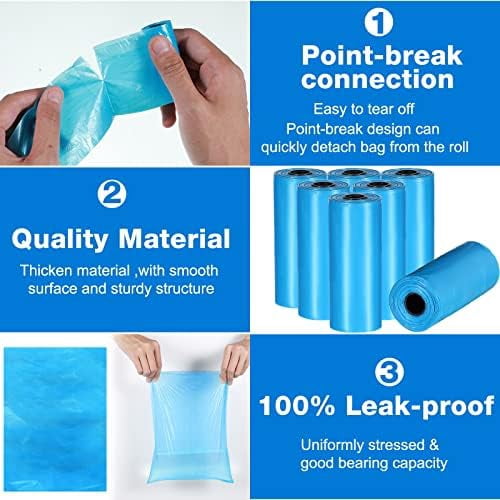 3000 Count Dog Poop Bags Pet Waste Bags for Poop with 3 Dispensers for Home, Outdoor, Puppy Walking, and Travel, 12 x 8.6 Inch(Blue)