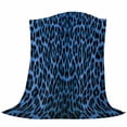 thumbnail image 6 of Blue Leopard Print Blanket Soft Cozy Warm Throw Blanket for Couch, Plush Fuzzy Flannel Fleece Blankets for Sofa, Vintage Abstract Animal Patterned Art Bed Blankets Lightweight Gifts for Men, 50"x60", 6 of 9