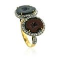 thumbnail image 3 of Pave Diamond 18k Solid Gold Gemstone Ring 925 Sterling Silver Jewelry, 3 of 3