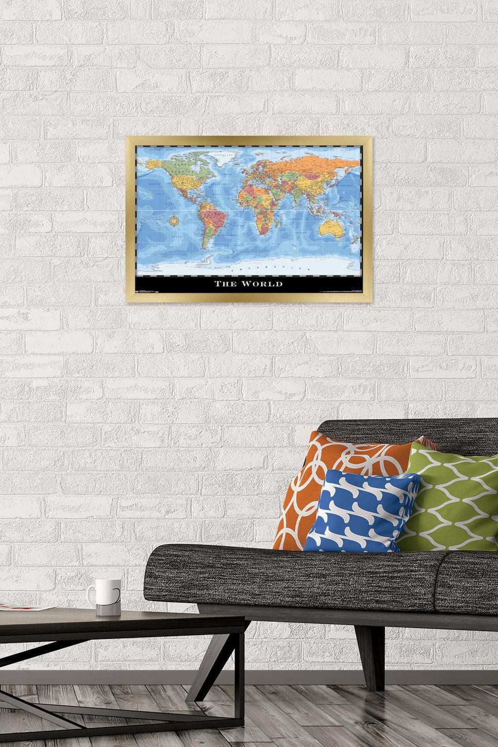 Map - World Wall Poster, 22.375" x 34"