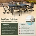thumbnail image 4 of Hanover Traditions 9-Piece Rust-Free Aluminum Outdoor Patio Dining Set with Tan Cushions, 6 Dining Chairs, 2 Swivel Rockers and Aluminum Rectangular Dining Table, TRADDN9PCSW-2, 4 of 24