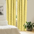 thumbnail image 2 of Ambesonne Floral Window Curtains, Scandinavian Pattern, Each 28" W x 84" L, Vermilion Yellow, 2 of 4