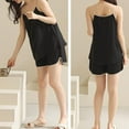 thumbnail image 4 of AWZXDE Women's Summer Solid Color Sleeveless Camisole Top Loose Shorts Pajama Set Sleepwear Loungewear Black,One Size, 4 of 4