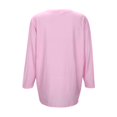 thumbnail image 4 of Dpytoraw Women's Casual V Neck Pullover 3 4 Sleeve Solid Color Base Top Plus Size Tops, 4 of 5