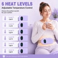 thumbnail image 5 of TeSabMi Cordless Heating Pad for Period Cramps, Portable Menstrual Heating Belt with 6 Heat Levels, 6 Vibration Modes, Gift for Women Her Purple, 5 of 11