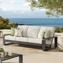 Modway Lirienne Outdoor Patio Aluminum Sofa in Cream Gray by Modway