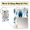 thumbnail image 3 of Designart "Simplified Blue Blooms" Floral Wall Mirror, Printed Blue Wall Mirror, Traditional Bathroom Wall Mirror, Decorative Floral Mirror - 30x40 Inch, 3 of 5