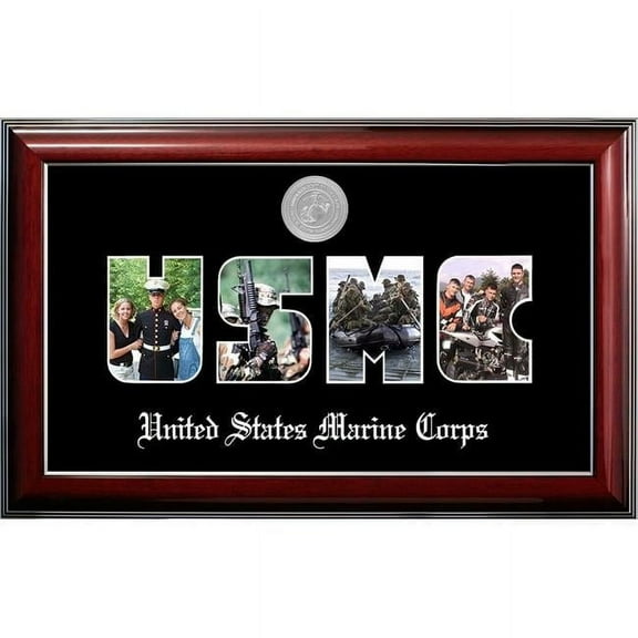 Campus Images MASSCL002S Patriot Frames Marine Collage Photo Classic Mahogany Frame with Silver Medallion